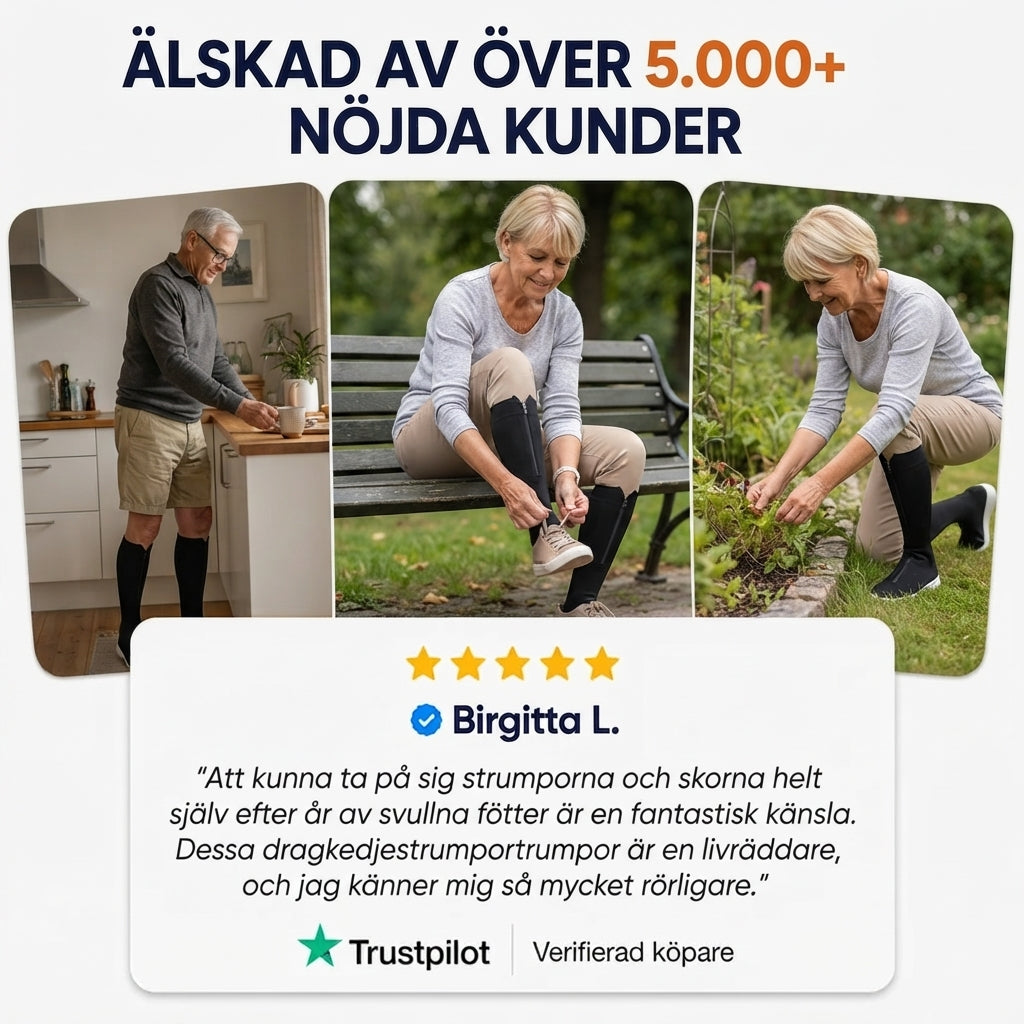 Stödstrumpa med dragkedja