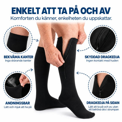 Stödstrumpa med dragkedja